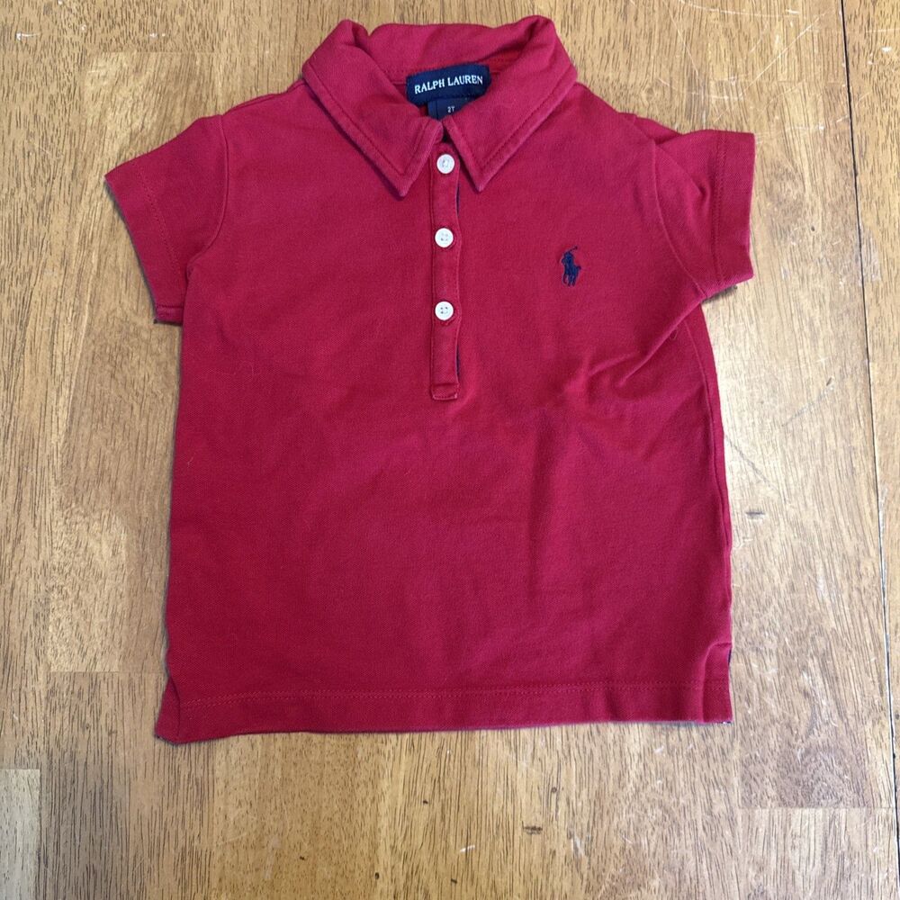 Polo Ralph Lauren Boys 2T Red Short Sleeve Cotton Polo Shirt